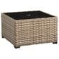 HOMLUX Outdoor Wicker Square Coffee Table with Umbrella Hole in Brown, , large