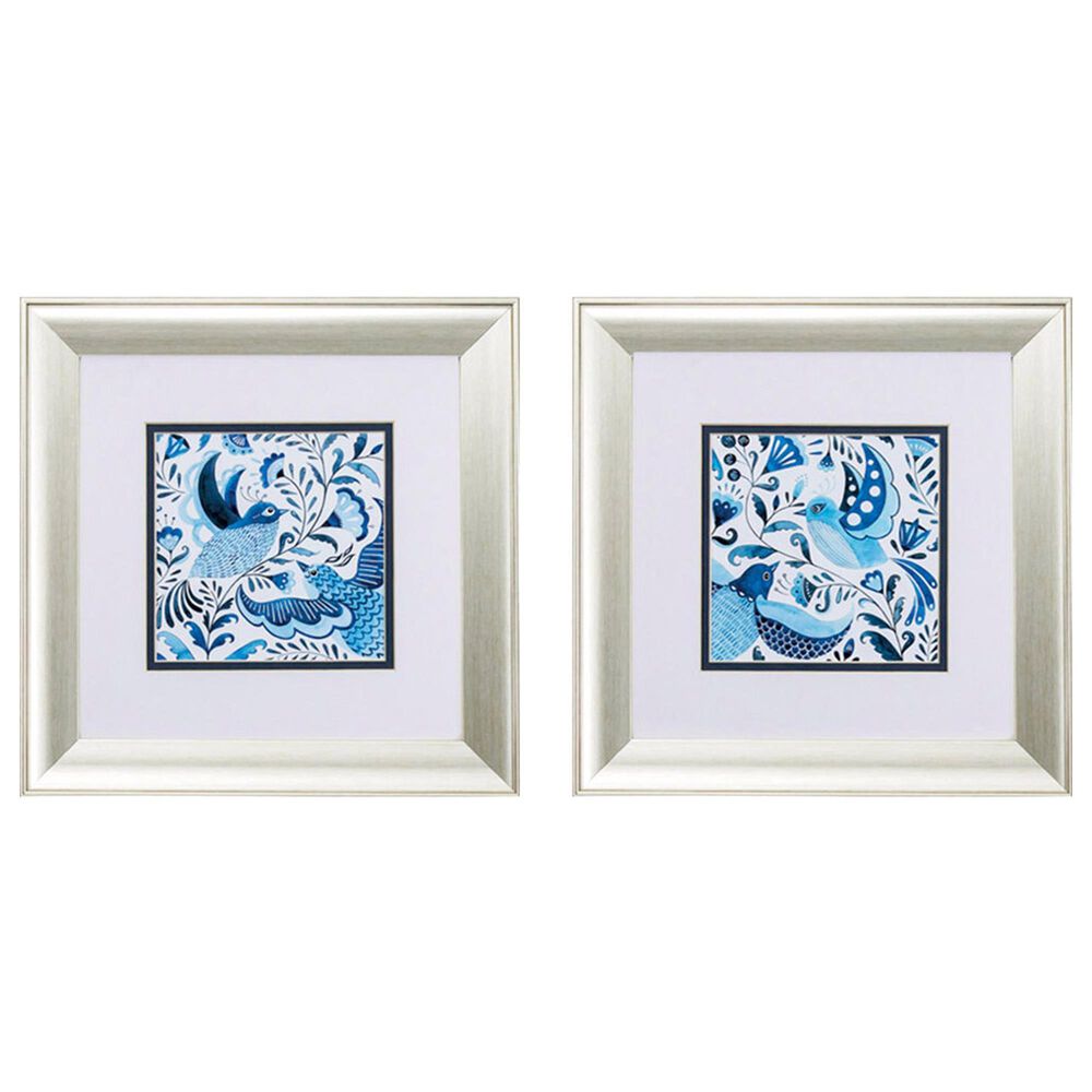 Propac Bird Folk Wall Art in Blue (Set of 2), , large
