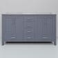 Lexora Home Jacques 60" Double Bathroom Vanity in Dark Grey with 2 cm White Carrara Marble Top and Rectangular Sinks, , large