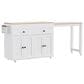 HOMLUX 75" Kitchen Island with Extendable Dining Table in White, , large