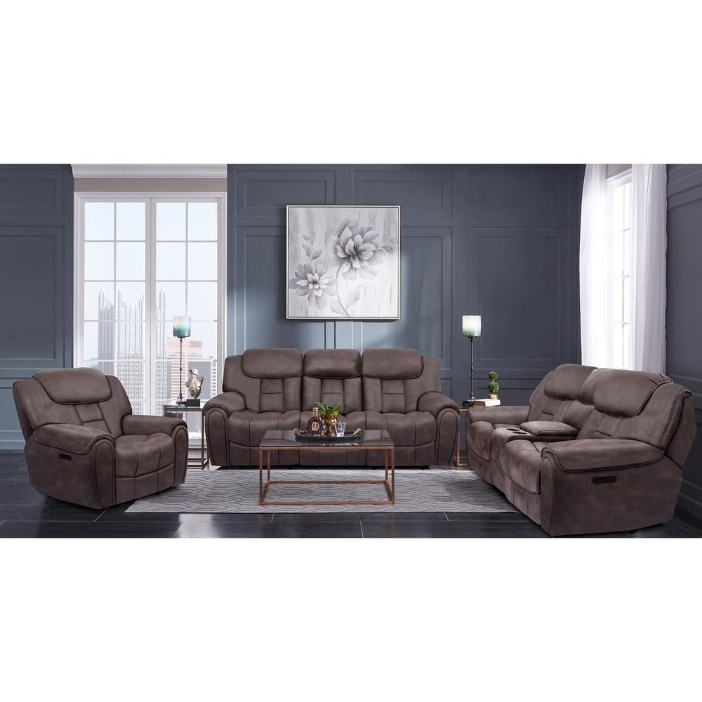 Oxford Furniture 2-Piece Power Reclining Living Room Set in Cowboy Dark Brown, , large
