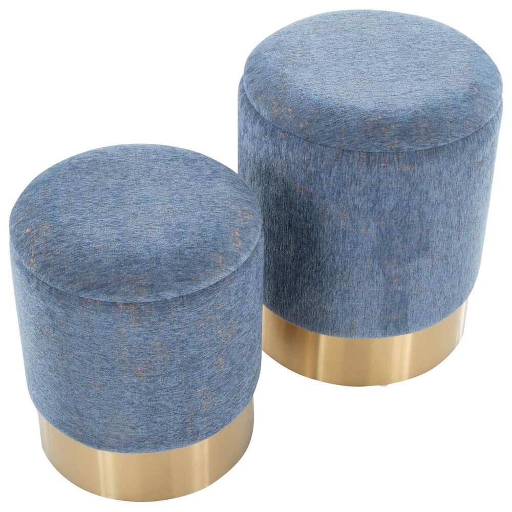 Lumisource Marla 2-Piece Nesting Ottoman Set in Blue, , large