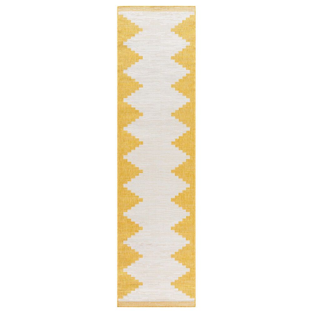 Surya Eagean EAG-2437 Mustard and Ivory 2&#39;7&quot; x 10&#39; Indoor/Outdoor Runner, , large
