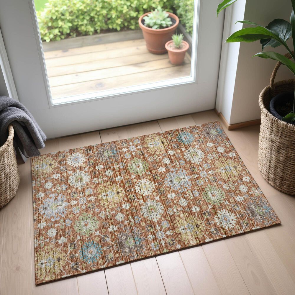 Dalyn Rug Company Silk Road Cayenne, Paprika, Ivory, Gold, Teal, Gray and Brown 1&#39;8&quot; x 2&#39;6&quot; Area Rug, , large