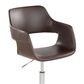 LumiSource Margarite Swivel Task Chair with Espresso Faux Leather Cushion in Chrome, , large