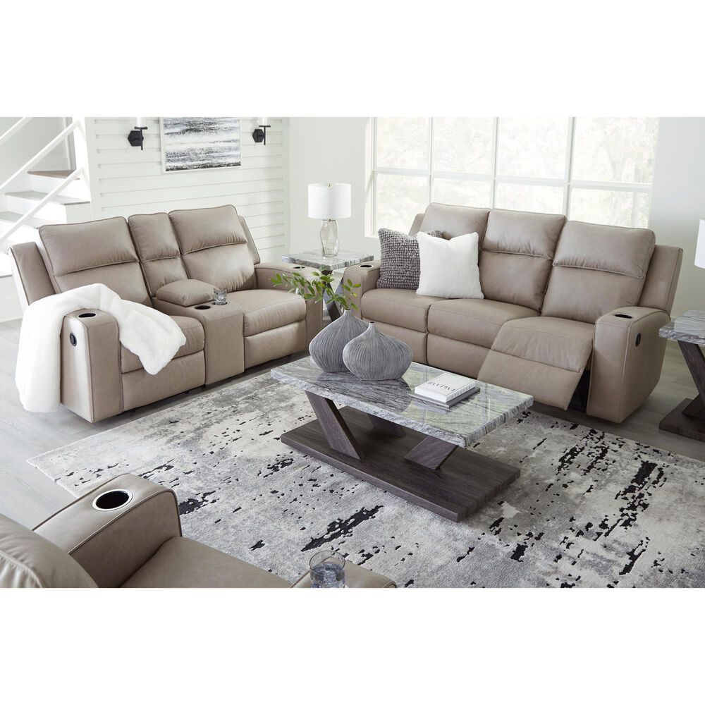 Ashley Lavenhorne Manual Loveseat in Pebble, , large