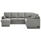 Lifestyle Solutions Edgewood Stationary Convertible Sleeper Sectional in Light Gray, , large
