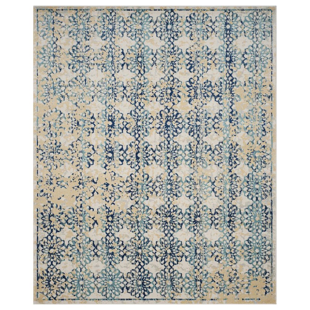 Safavieh Evoke EVK262C 10" x 14" Ivory and Blue Area Rug, , large