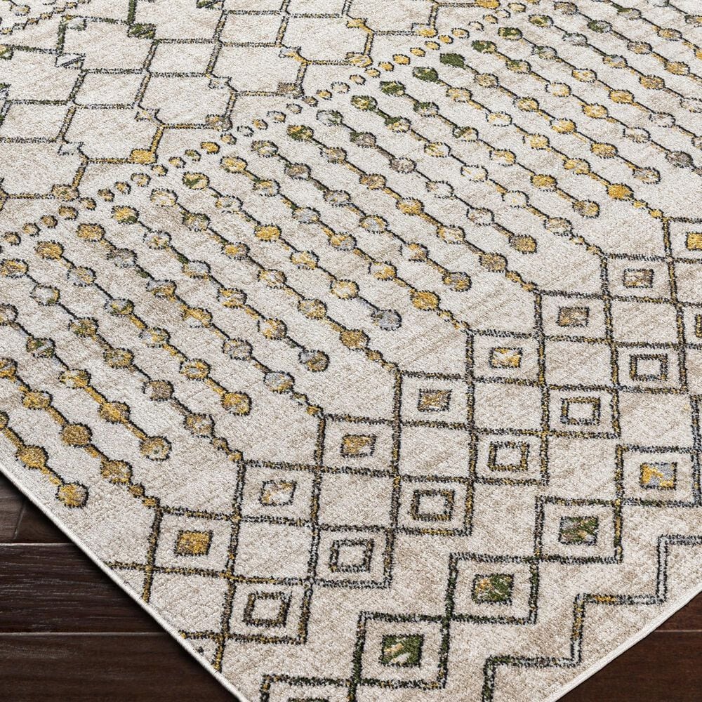 Surya Lavadora 2&#39;7&quot; x 7&#39;3&quot; Sage, Mustard, Black, Gray and Light Beige Runner, , large