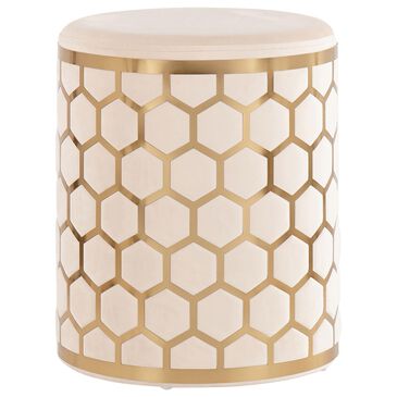 Lumisource Honey Ottoman in Cream and Gold, , large