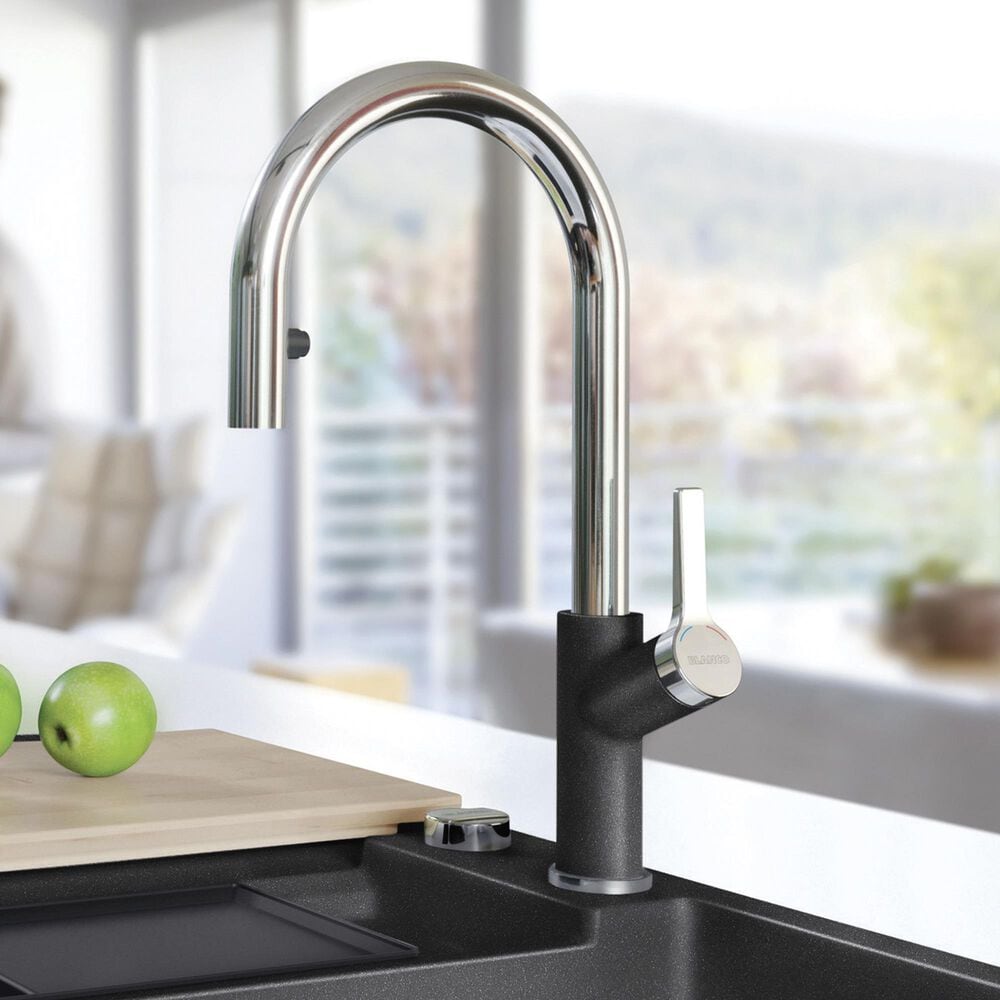 Blanco Urbena 1.5 GPM Pull-Down Kitchen Faucet in Chrome and Anthracite, , large