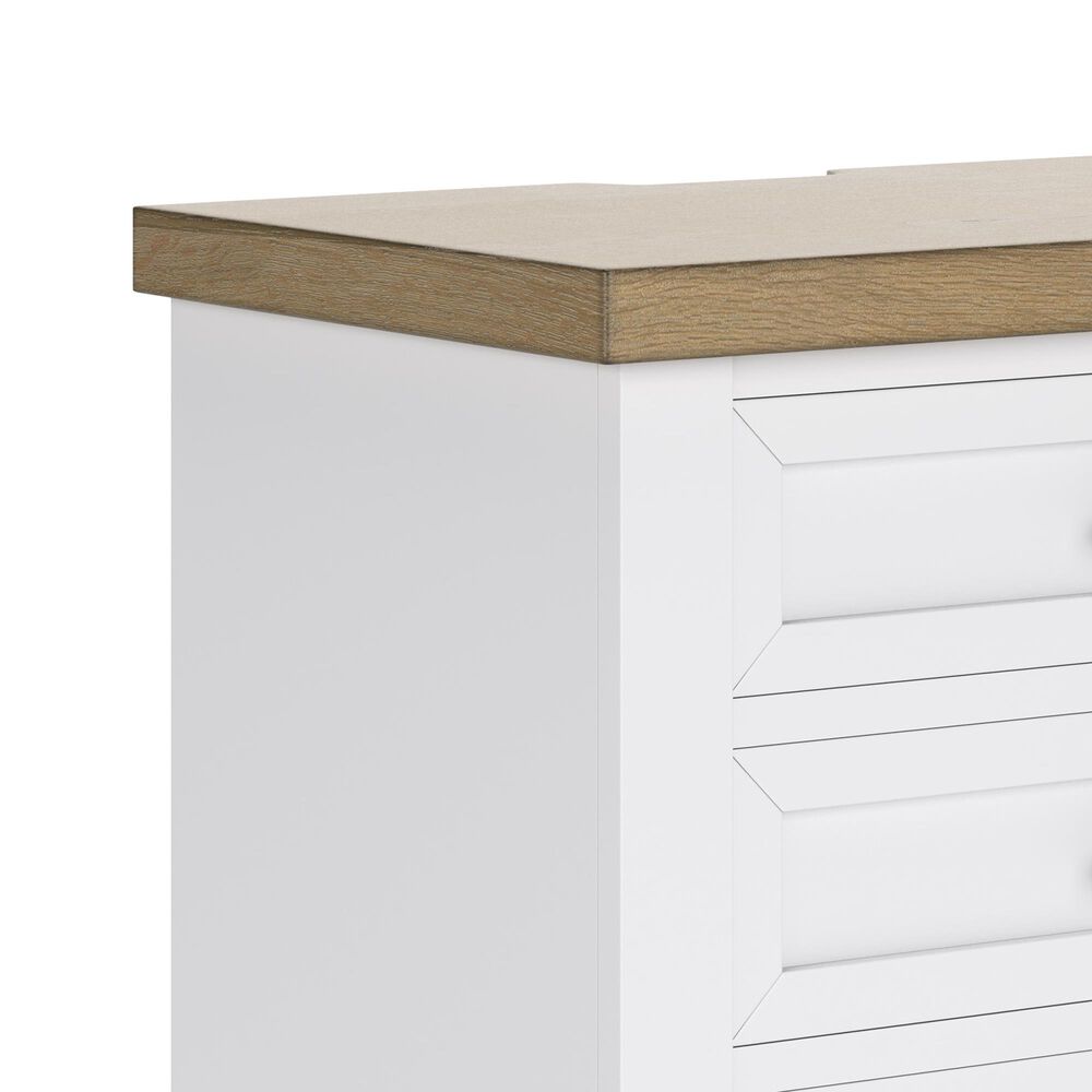 Ashley Queen Storage Bed and Two Nightstands in White and Natural, , large