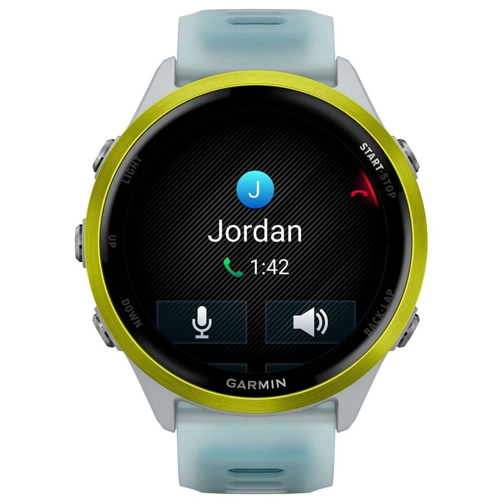 Garmin Forerunner 570 47mm Amp Yellow Aluminum Case with Translucent Whitestone and Turquoise Band, , large