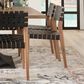 Nest Home Collections Wood and Black Faux Leather and Natural Finish Dining Side Chair, , large