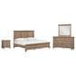 Riva Ridge Oxford 4-Piece King Panel Bedroom Set in Tan with USB Ports, , large