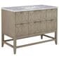 James Martin Vanities Emmeline 48" Single Vanity in Pebble Oak with 3 CM Carrara White Marble Top, , large