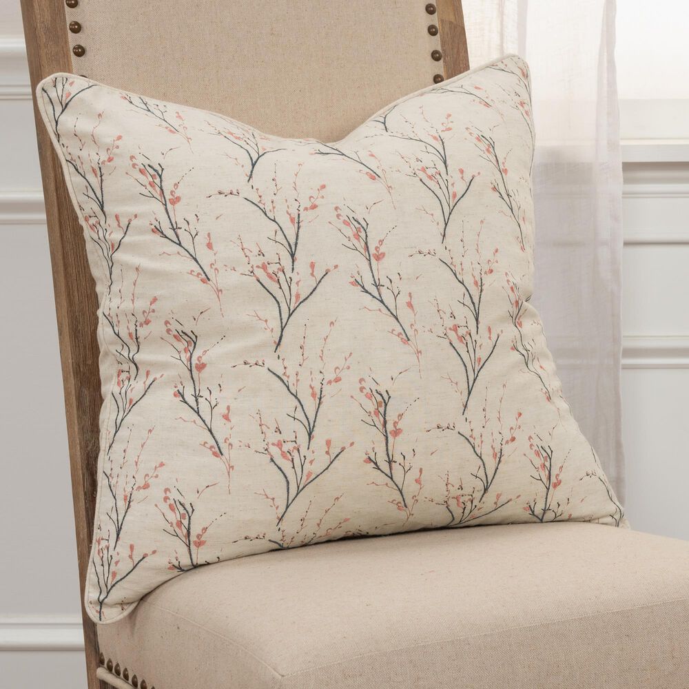 Rizzy Home Floral 20" Poly Filled Pillow in Natural, , large