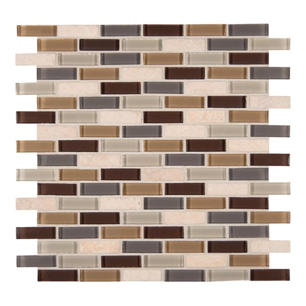 MS International Luxor Valley 12" x 12" Glass and Stone Mosaic Sheet, , large