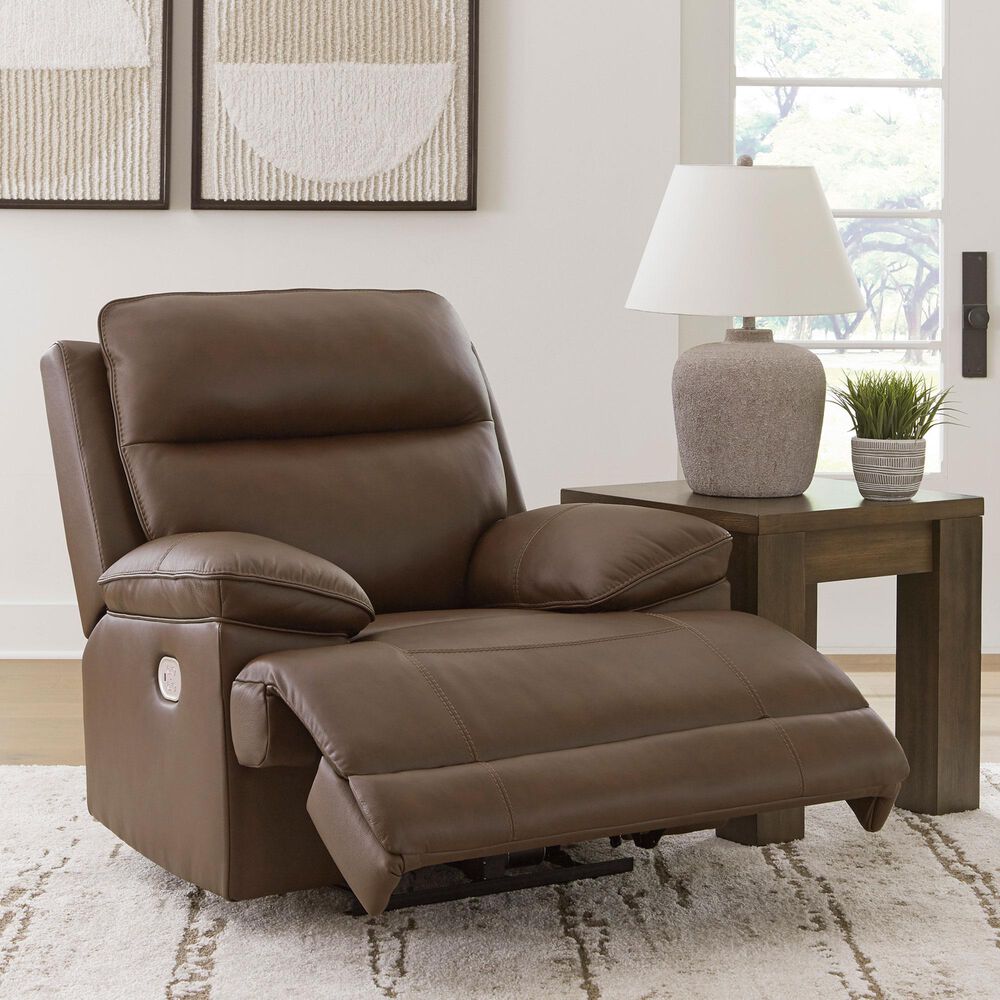Ashley VonRyan Power Recliner with Adjustable Headrest in Tobacco, , large