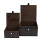Maple and Jade 9.9" 2-Piece Handmade Storage Decorative Box Set in Dark Brown, , large