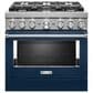 KitchenAid 36" Professional Dual Fuel Range in Ink Blue, , large