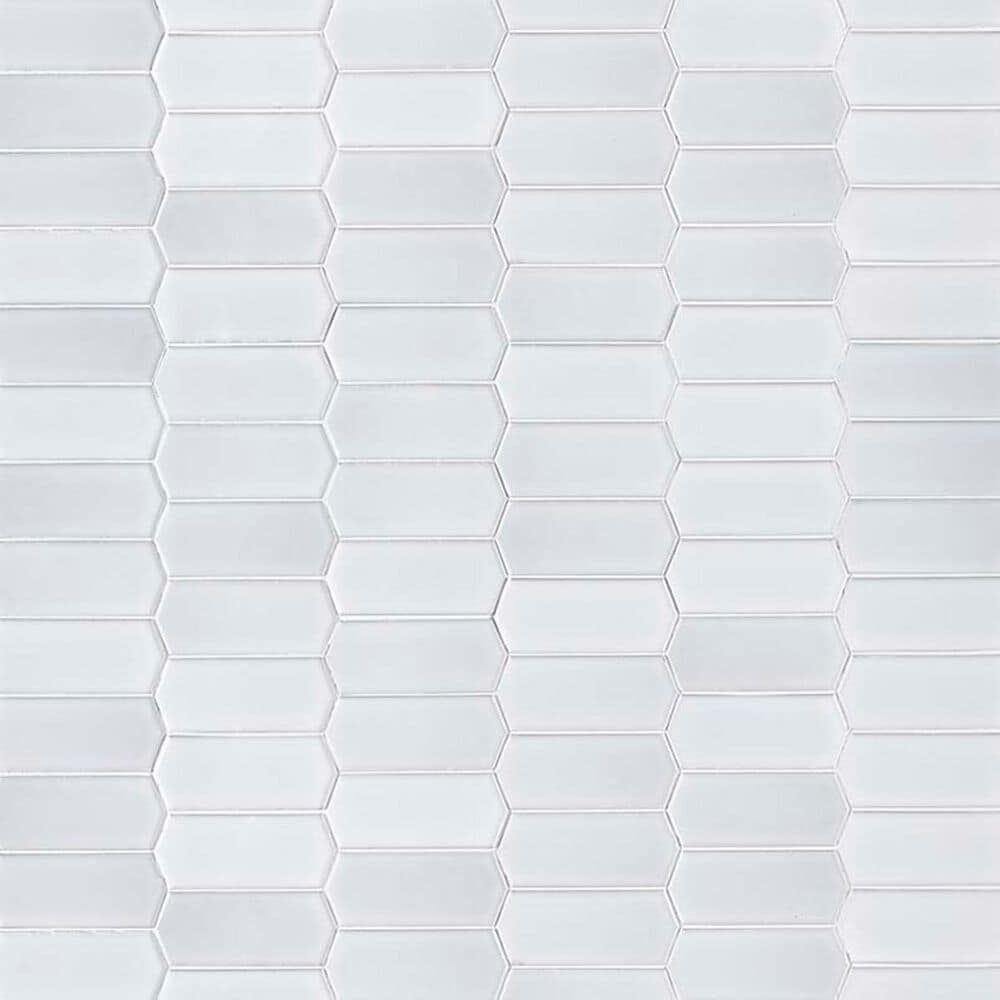 MS International Retro Picket Bianco 12" x 12" Porcelain Mosaic Sheet, , large