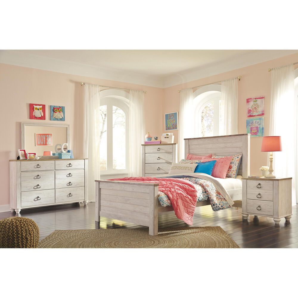Ashley Willowton Full Panel Bed in Whitewash, , large