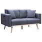 HOMLUX 56.5" Stationary Loveseat with USB Ports in Dark Gray, , large