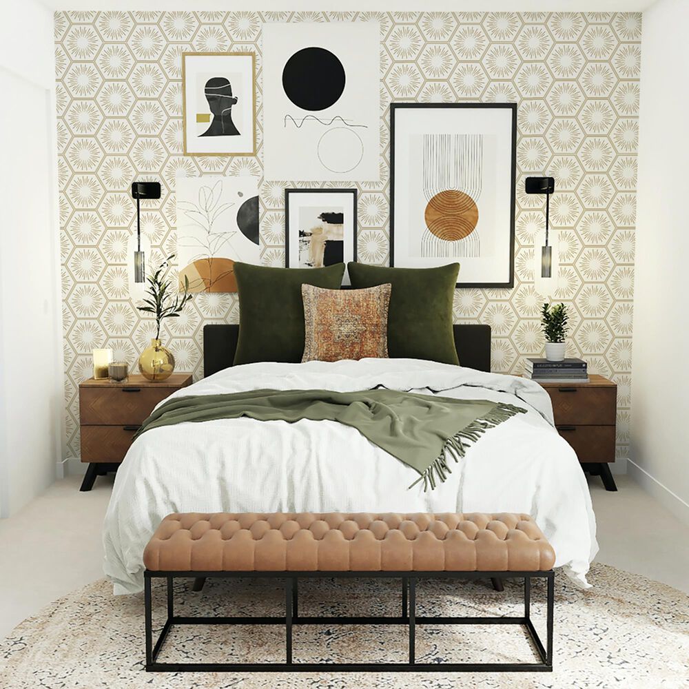 Tempaper Hello Sunshine 198&quot; x 20.5&quot; Peel and Stick Wallpaper in Sunset Gold, , large