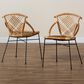 Baxton Studio Pro Arm Chair in Natural Brown and Black (Set of 2), , large