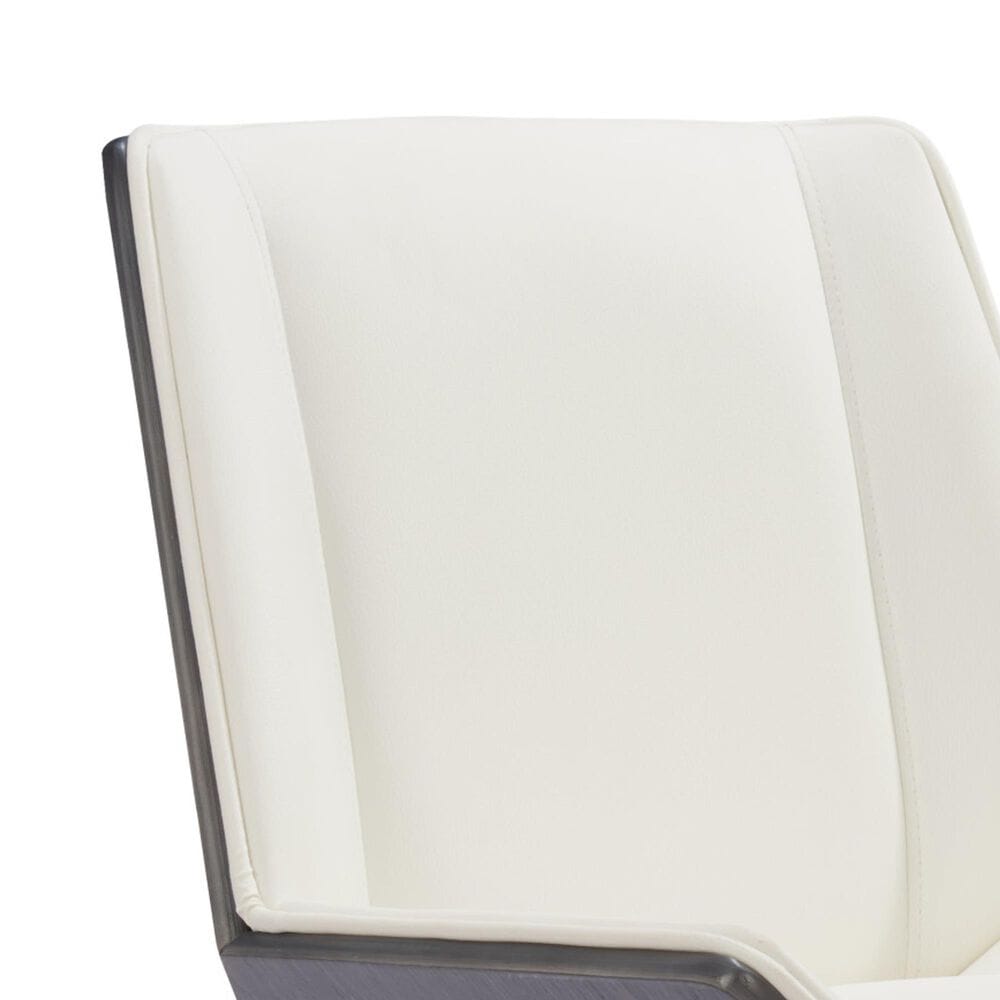 Zuo Modern Maker Office Chair with White Faux Leather in Black, , large