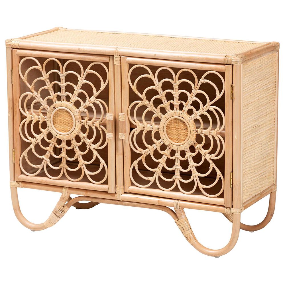 Baxton Studio Acelin Rattan Storage Cabinet in Natural, , large