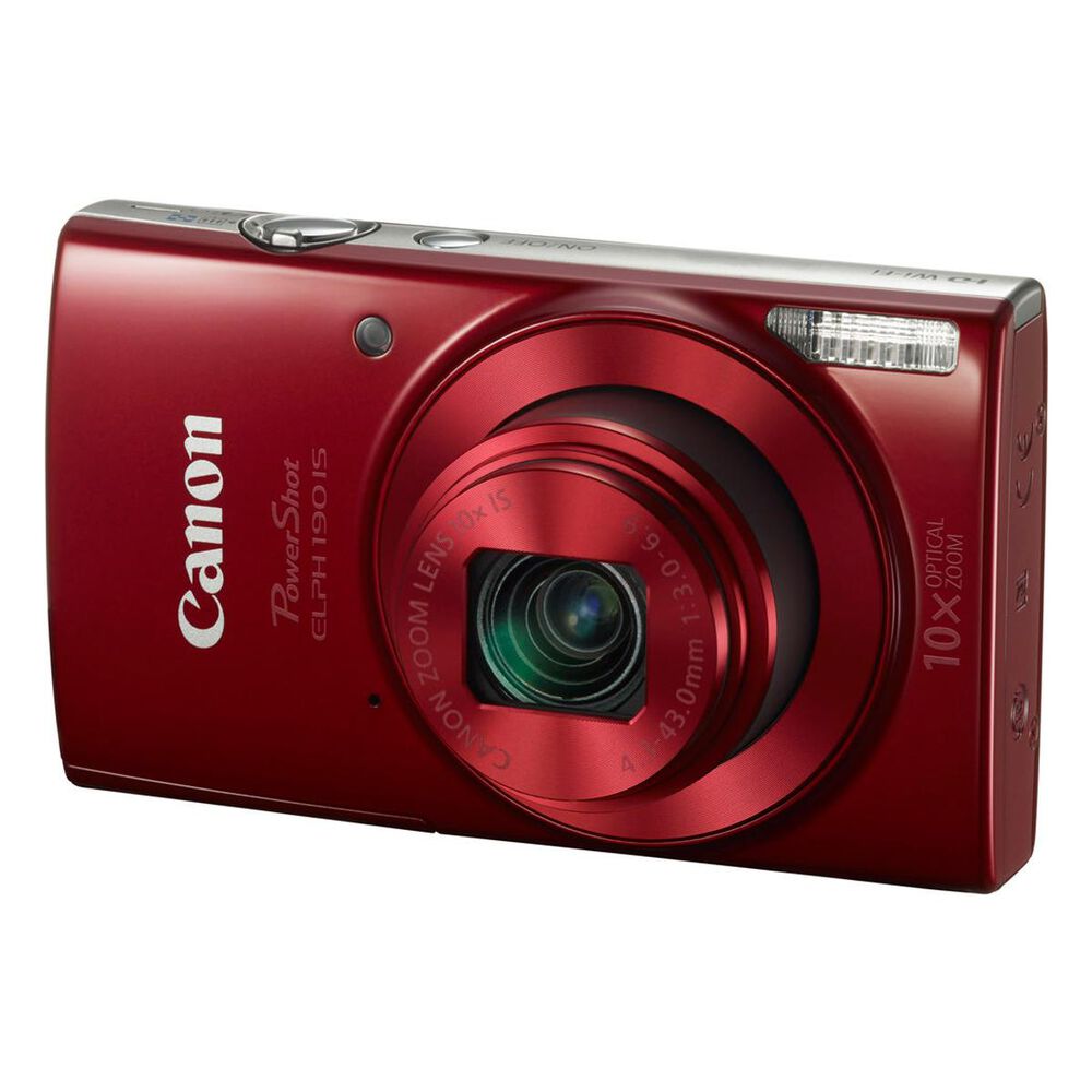 Canon PowerShot ELPH 190 IS Digital Camera, Red, large