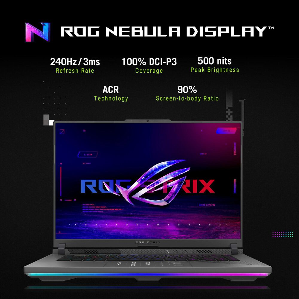 ASUS ROG Strix G16 Gaming Laptop | AMD Ryzen 9 9955HX3D - 32GB RAM - NVIDIA GeForce RTX 5070 - 1TB SSD in Eclipse Gray, , large