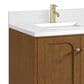 James Martin Laurent 30" Single Bathroom Vanity in Honey Oak with Single Hole 3 cm White Zeus Silestone Top and Rectangular Sink, , large