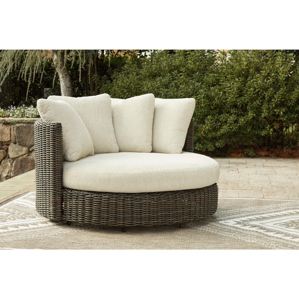 Ashley Kimora Swivel Lounge Chair in Beige, , large