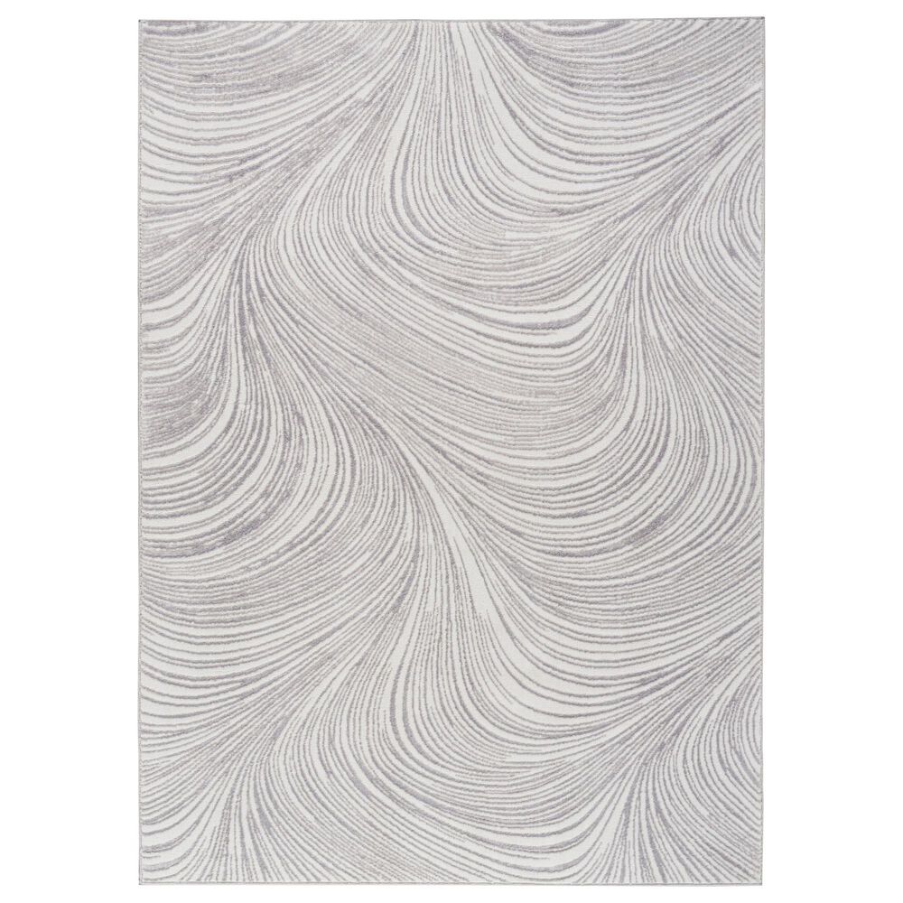 Nourison Central Park West CEP02 Grey 6" x 9" Area Rug, , large
