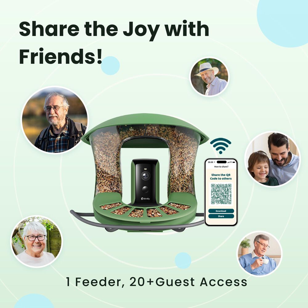 Birdfy Bird Feeder 2 with Smart Camera and Solar Panel in Green, , large