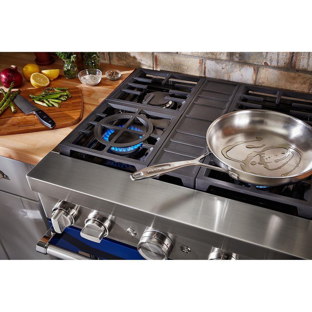 KitchenAid 4.1 Cu. Ft. Freestanding Gas Range with True Convection in Ink Blue, , large