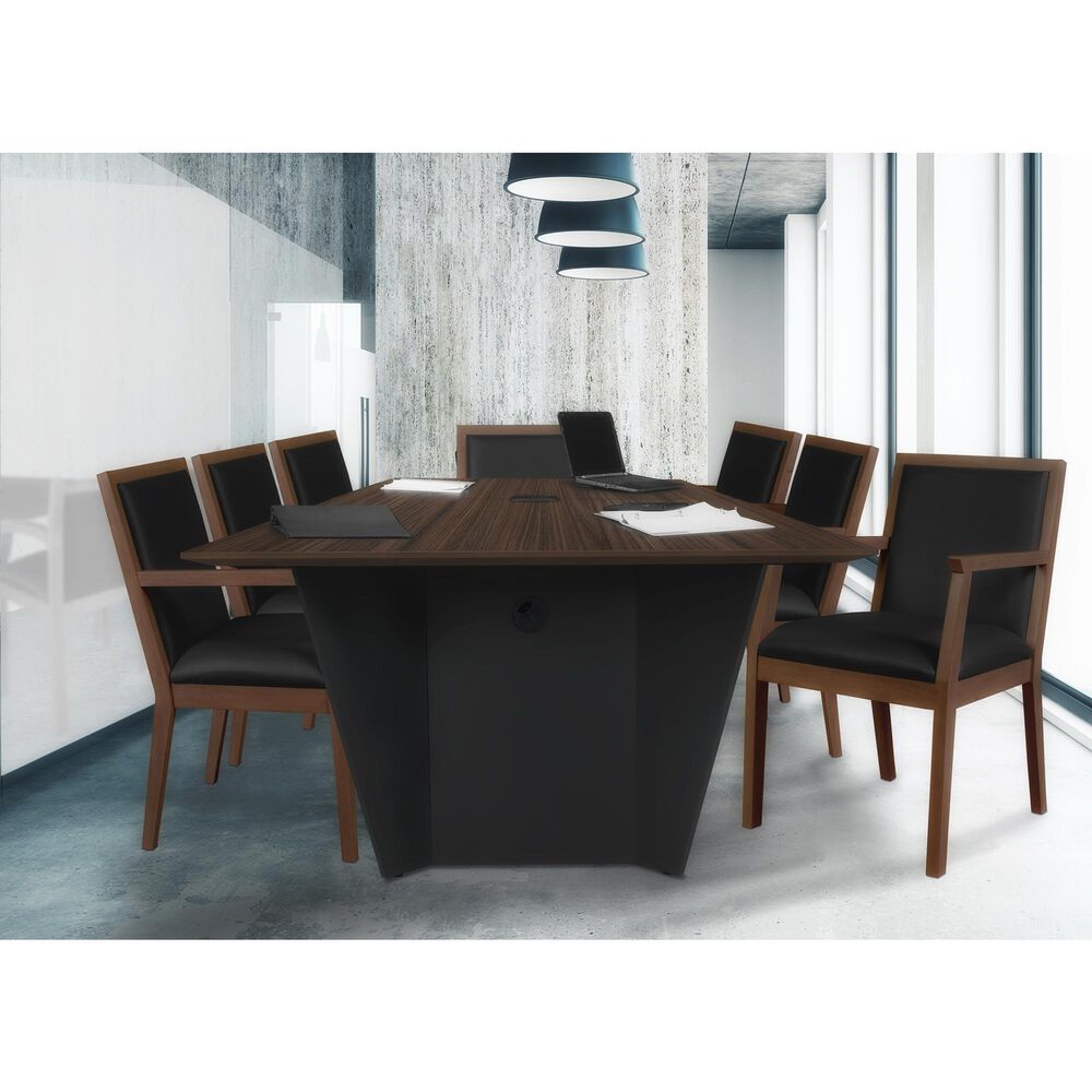 Regency Global Sourcing Regent WallGuard Guest and Reception Side Chair with Black Cushion in Neo Walnut, , large
