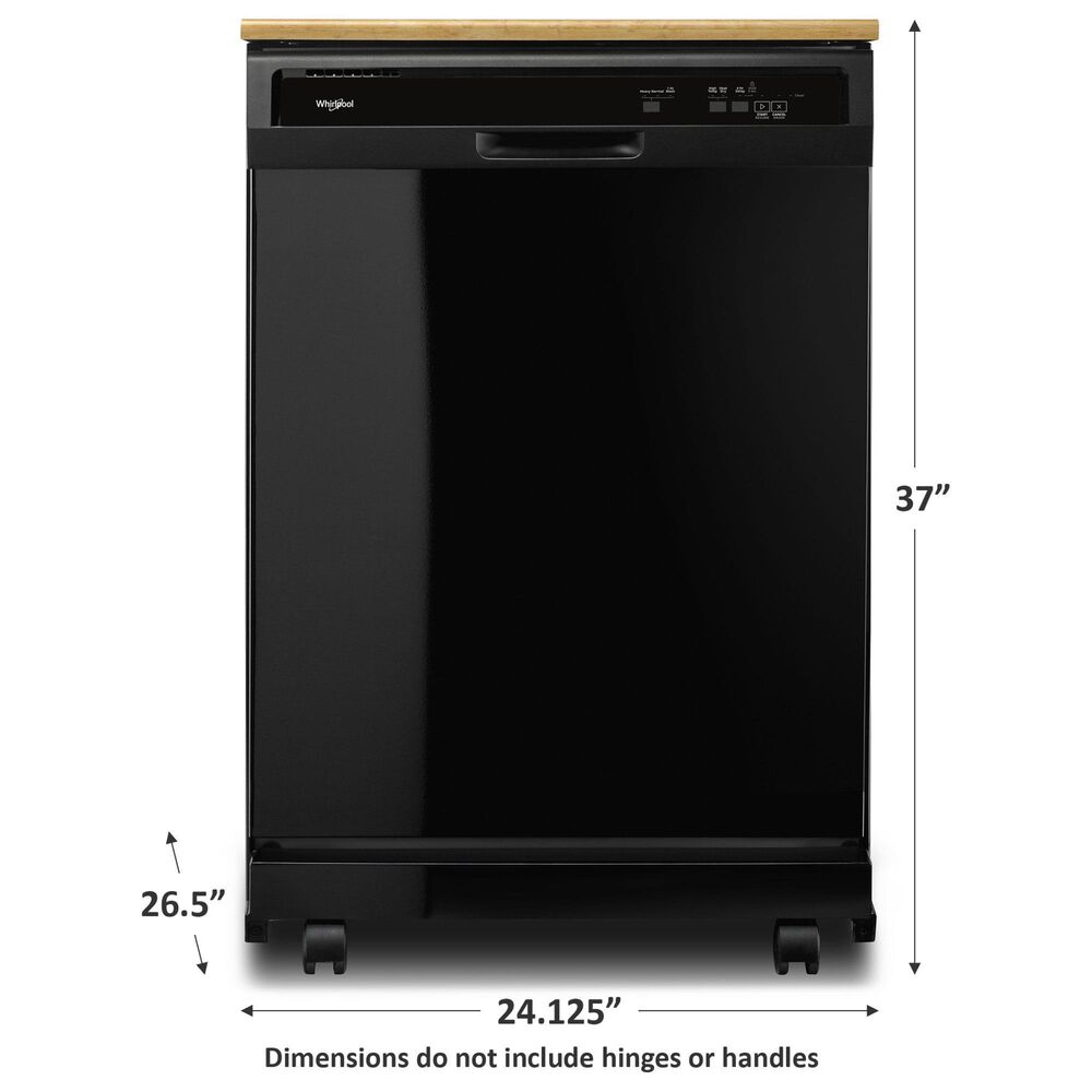 Whirlpool Portable Heavy-Duty Dishwasher with1-hour Wash Cycle in Black, , large