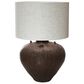 Creative Coop Textured Stoneware Table Lamp in Brown, , large