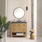 James Martin Vanities Breckenridge 36" Single Bathroom Vanity in Light Natural Oak with 3 cm Charcoal Soapstone Quartz Top and Rectangular Sink, , large