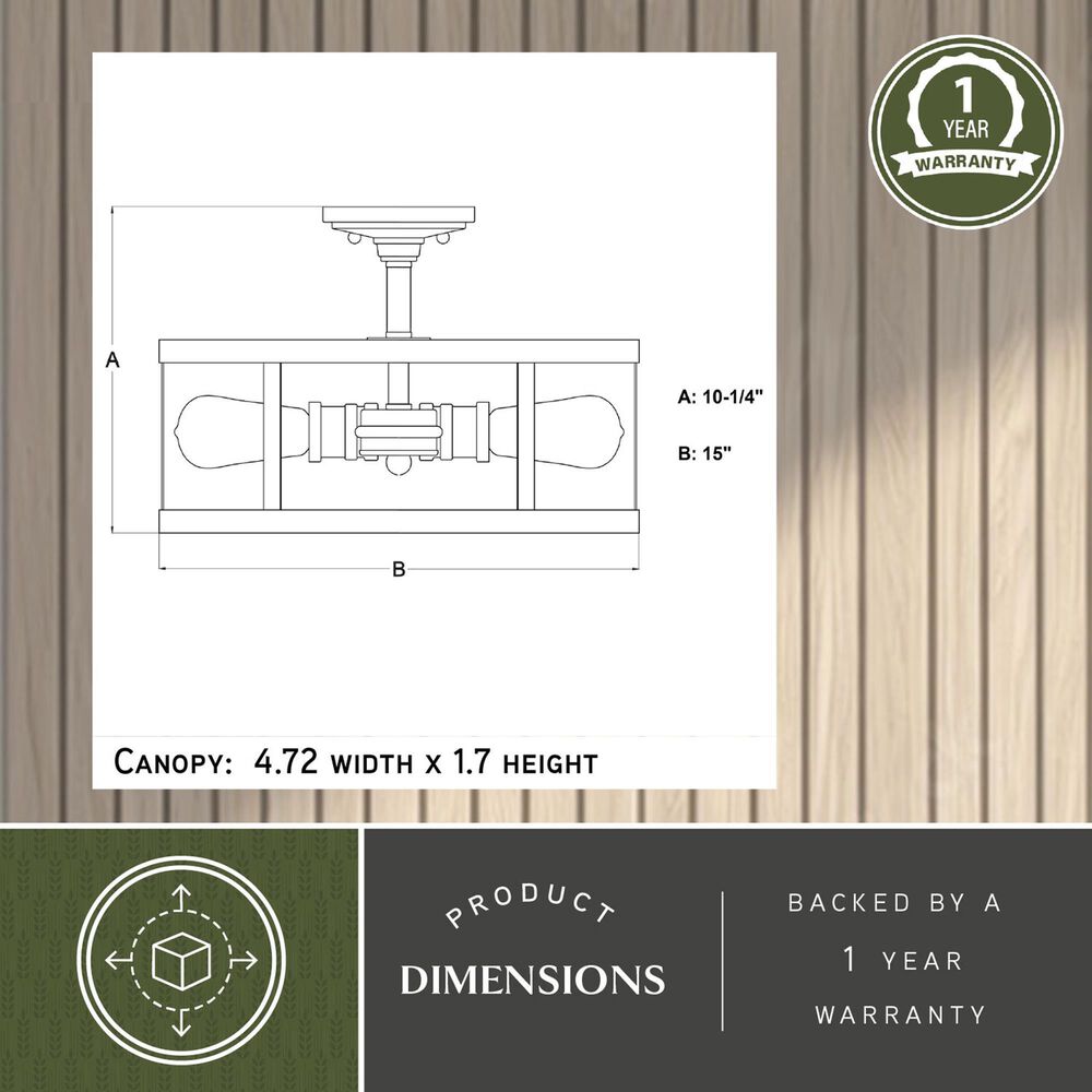 Vaxcel Akron 3-Light Semi Flush Mount in Oil Rubbed Bronze, , large