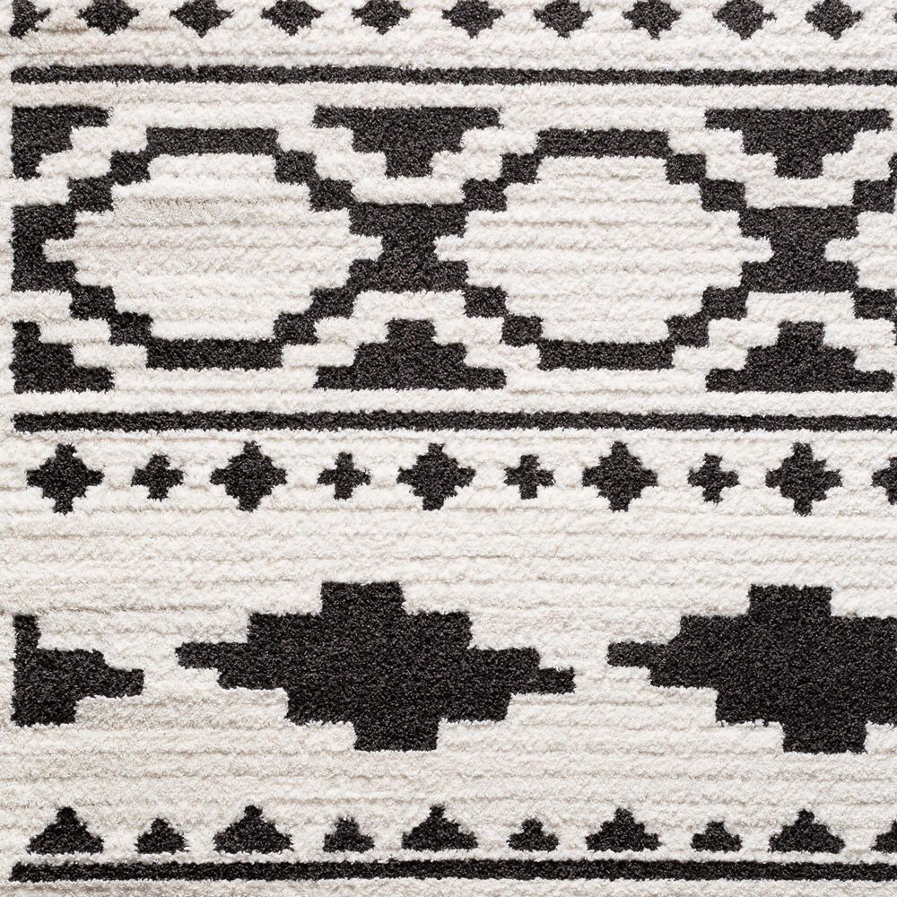 Surya Moroccan Shag MCS-2305  7&#39;10&quot; x 10&#39;3&quot; Black and White Area Rug, , large