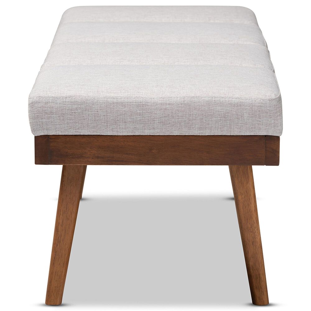 Baxton Studio Larisa Accent Bench in Grayish Beige, , large