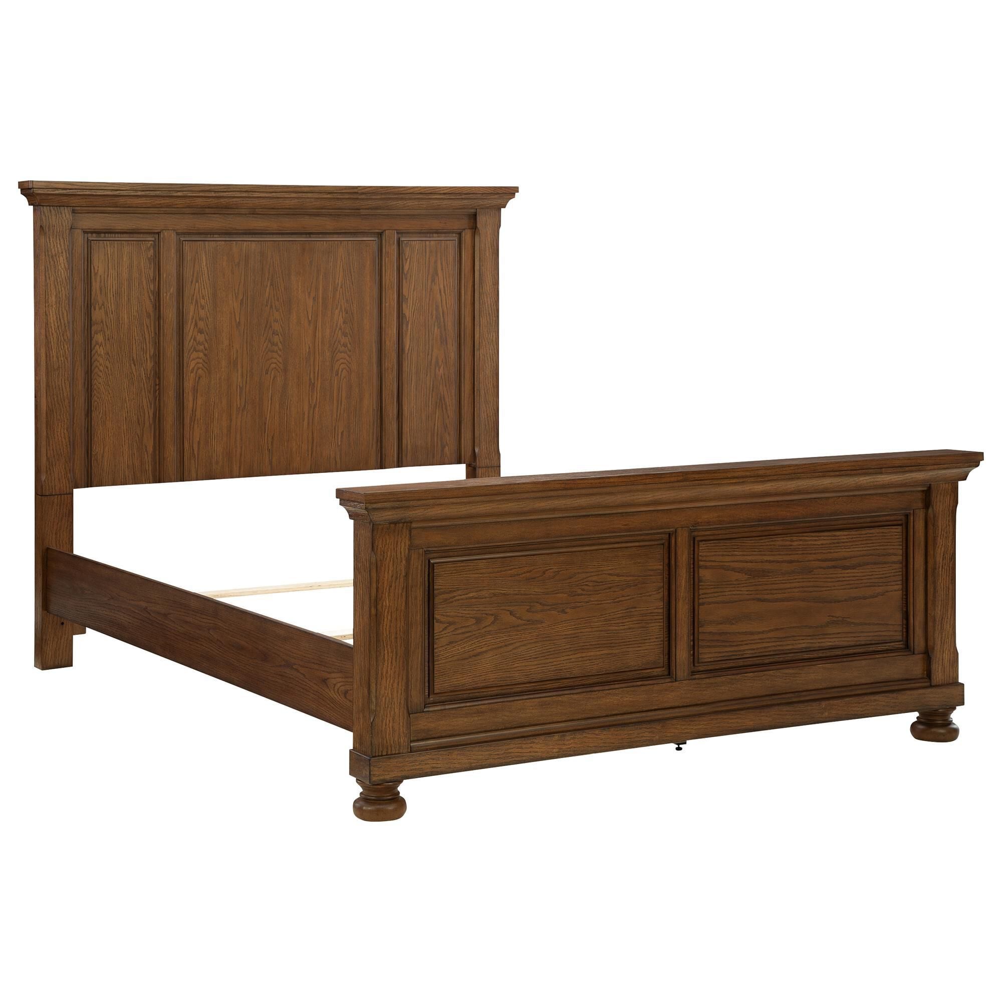 Ashley Zackaryn 5 Piece Queen Bedroom Set in Warm Brown with Panel