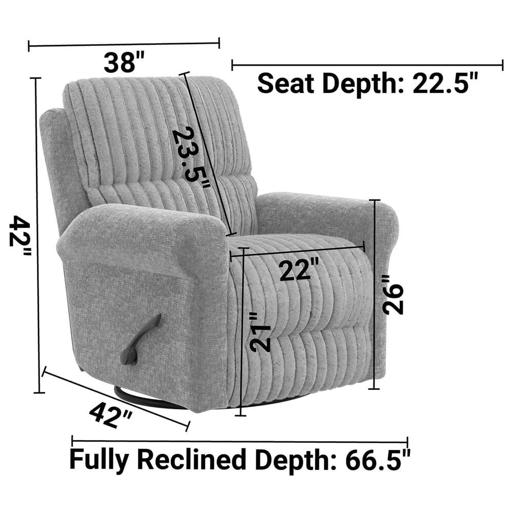 Catnapper Foxy Swivel Glider Recliner in Porcelain, , large