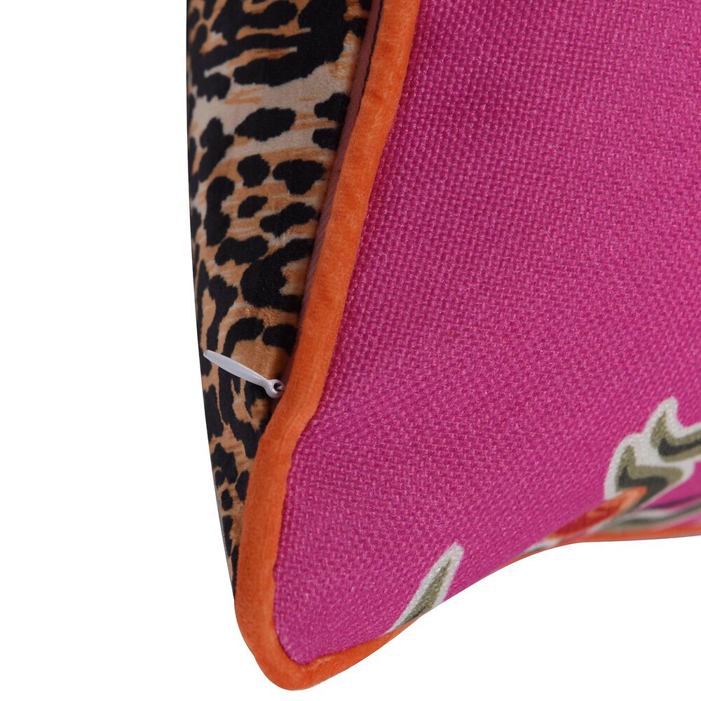 Flair Industries 24&quot; Square Cheetah Print Decorative Double Sided Throw Pillow in Brown and Pink, , large