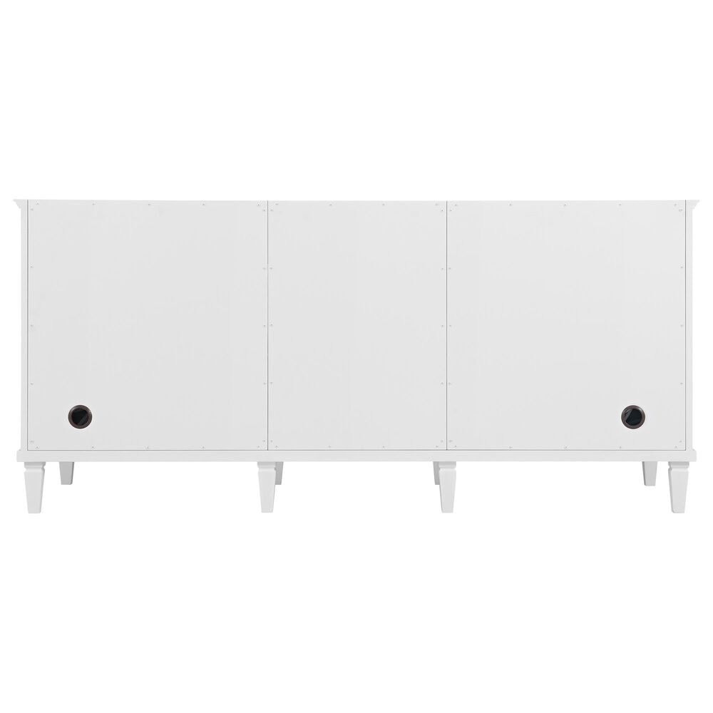 James Martin Vanities Lorelai 72" Double Bathroom Vanity in Bright White with 3 cm Eternal Jasmine Pearl Silestone Top, Rectangular Sinks and FreePower Wireless Charger, , large